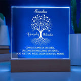 Árbol Familiar de Raíces - Placa de Acrílico Personalizable con Iluminación LED Acrylic/Square ShineOn Fulfillment 