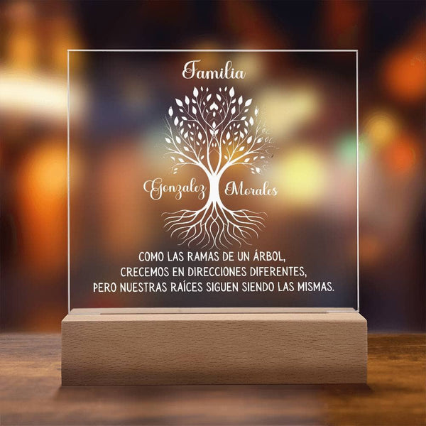 Árbol Familiar de Raíces - Placa de Acrílico Personalizable con Iluminación LED Acrylic/Square ShineOn Fulfillment 