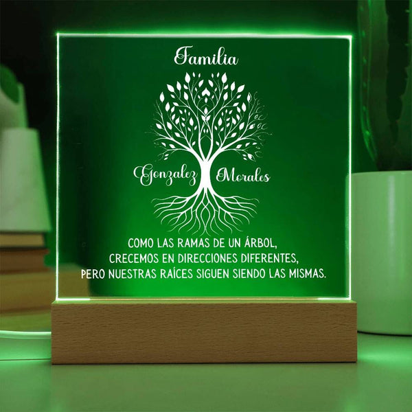 Árbol Familiar de Raíces - Placa de Acrílico Personalizable con Iluminación LED Acrylic/Square ShineOn Fulfillment 