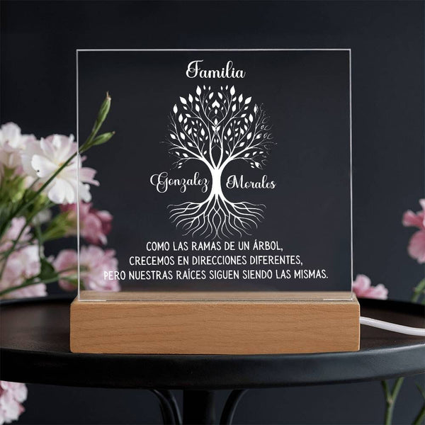 Árbol Familiar de Raíces - Placa de Acrílico Personalizable con Iluminación LED Acrylic/Square ShineOn Fulfillment 