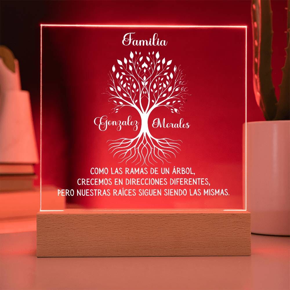 Árbol Familiar de Raíces - Placa de Acrílico Personalizable con Iluminación LED Acrylic/Square ShineOn Fulfillment 