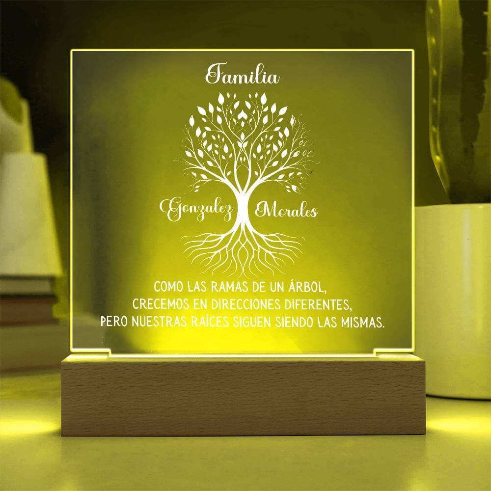 Árbol Familiar de Raíces - Placa de Acrílico Personalizable con Iluminación LED Acrylic/Square ShineOn Fulfillment 