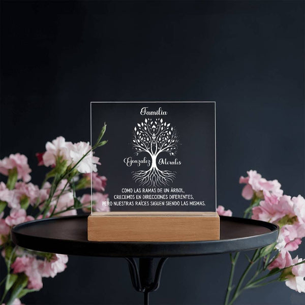 Árbol Familiar de Raíces - Placa de Acrílico Personalizable con Iluminación LED Acrylic/Square ShineOn Fulfillment 