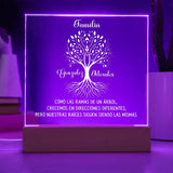 Árbol Familiar de Raíces - Placa de Acrílico Personalizable con Iluminación LED Acrylic/Square ShineOn Fulfillment 