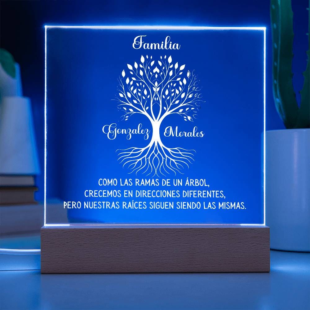 Árbol Familiar de Raíces - Placa de Acrílico Personalizable con Iluminación LED Acrylic/Square ShineOn Fulfillment 