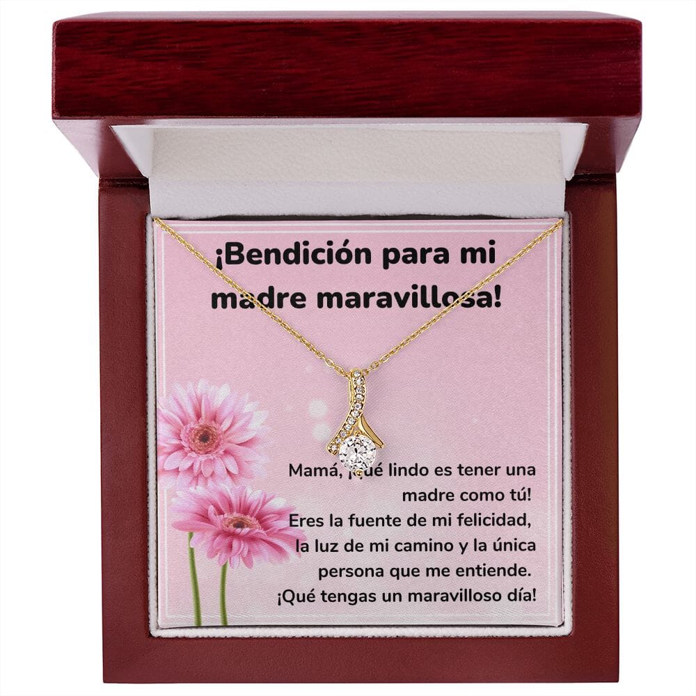 ¡Bendición para mi madre maravillosa! Collar Belleza Seductora (Alluring Beauty) Para Mamá Jewelry/AlluringBeauty Acabado en Oro Amarillo de 18 quilates Luxury Box 