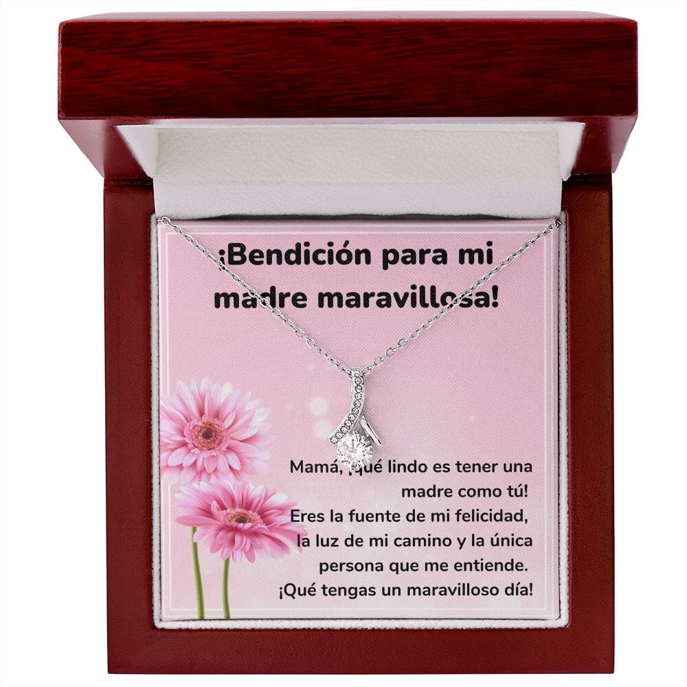 ¡Bendición para mi madre maravillosa! Collar Belleza Seductora (Alluring Beauty) Para Mamá Jewelry ShineOn Fulfillment Acabado en oro blanco de 14 k Luxury Box 