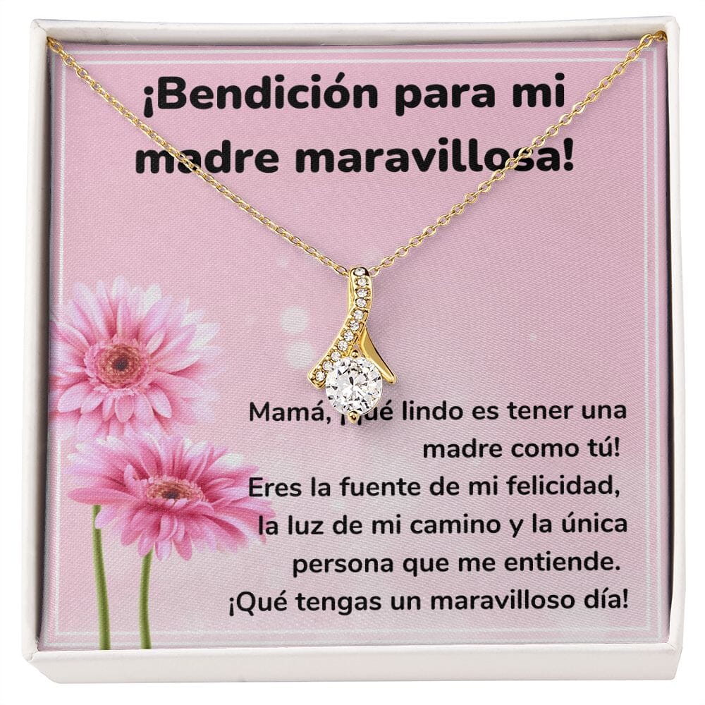 ¡Bendición para mi madre maravillosa! Collar Belleza Seductora (Alluring Beauty) Para Mamá Jewelry/AlluringBeauty Acabado en Oro Amarillo de 18 quilates Standard Box 