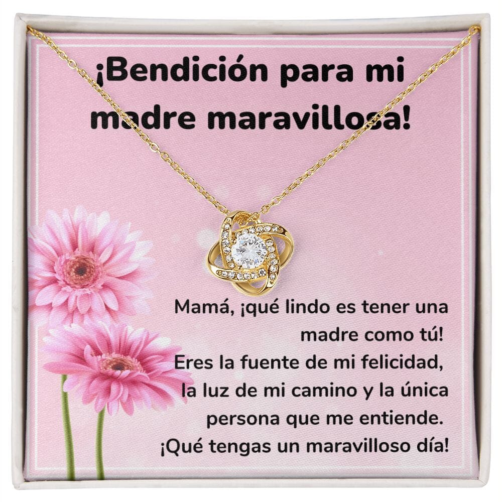 ¡Bendición para mi madre maravillosa! Collar Para Mamá Nudo de Amor (LoveKnot) Jewelry ShineOn Fulfillment Acabado en Oro Amarillo de 18 quilates Cajita Estándar (GRATIS) 