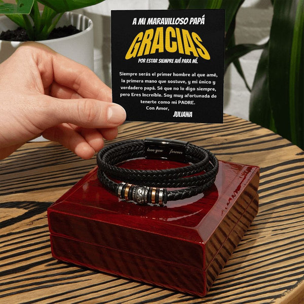 Brazalete para Hombre Eterno Amor: el regalo perfecto para el mejor papá Jewelry Caja de Lujo c/LED 