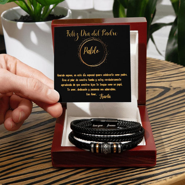 Brazalete para Hombre Eterno Amor: el regalo perfecto para honrar al mejor papá en el Día del Padre. Jewelry/Watch 