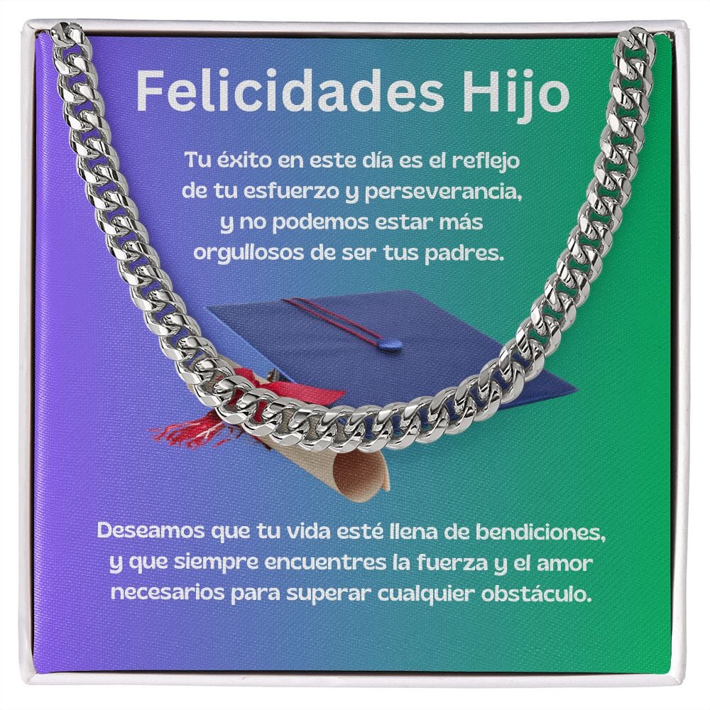 Cadena Cubana de Triunfo: Un Regalo de Orgullo y Bendiciones para tu Hijo Jewelry/CubanLink 