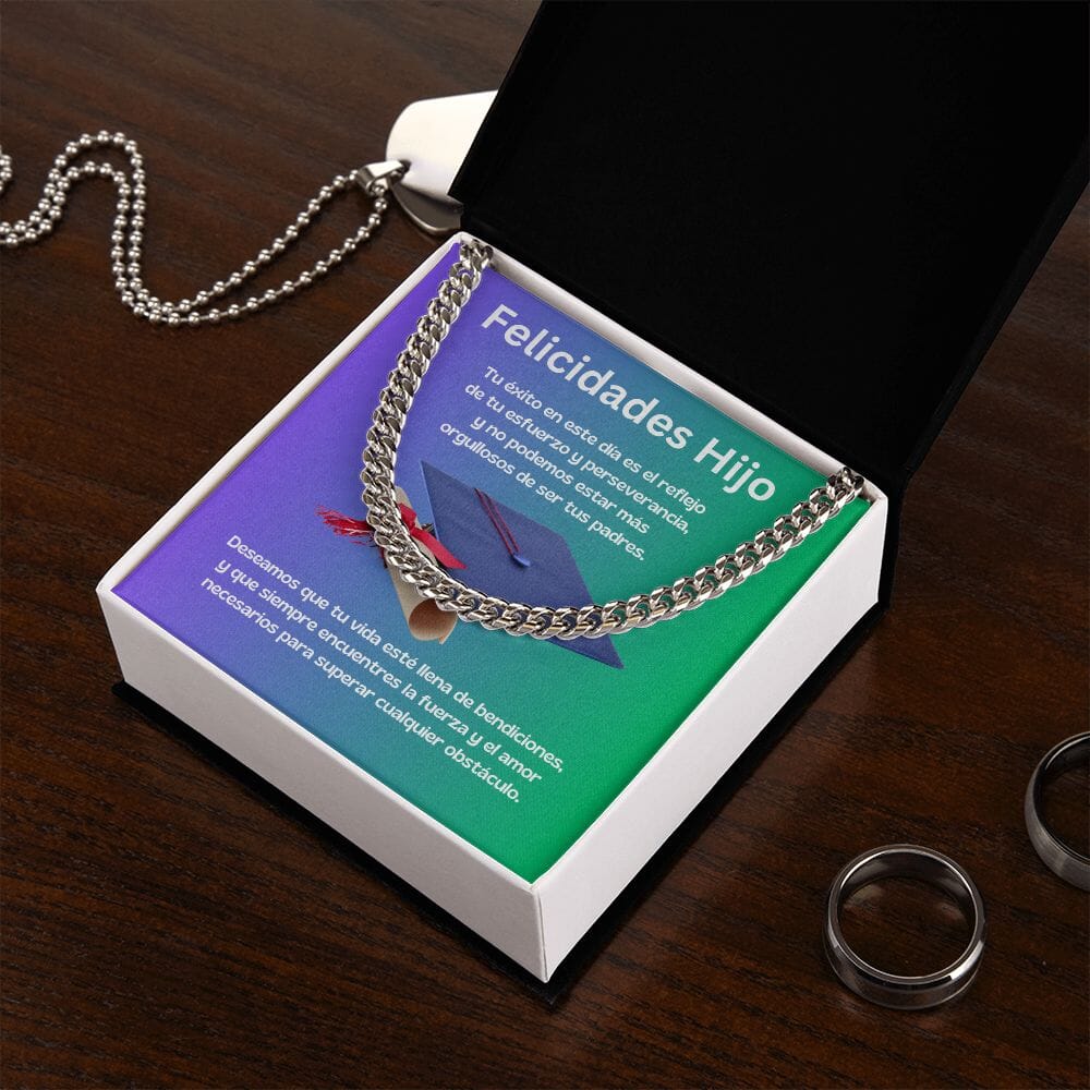 Cadena Cubana de Triunfo: Un Regalo de Orgullo y Bendiciones para tu Hijo Jewelry/CubanLink 