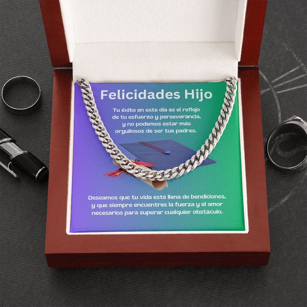 Cadena Cubana de Triunfo: Un Regalo de Orgullo y Bendiciones para tu Hijo Jewelry/CubanLink ShineOn Fulfillment Stainless Steel Luxury Box 