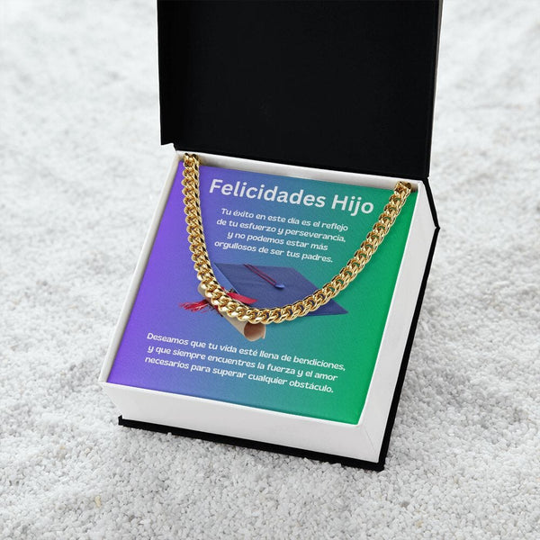 Cadena Cubana de Triunfo: Un Regalo de Orgullo y Bendiciones para tu Hijo Jewelry/CubanLink 