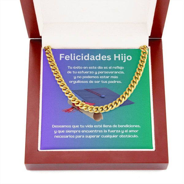 Cadena Cubana de Triunfo: Un Regalo de Orgullo y Bendiciones para tu Hijo Jewelry/CubanLink 14K Yellow Gold Finish Luxury Box 