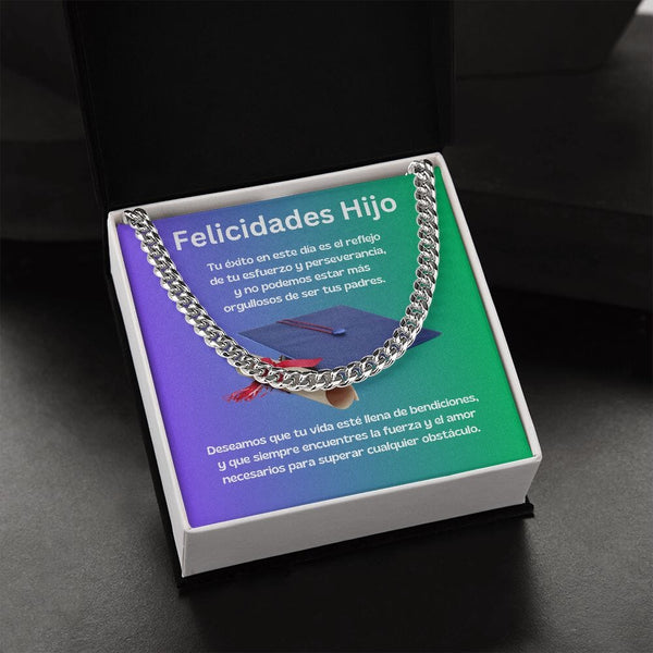 Cadena Cubana de Triunfo: Un Regalo de Orgullo y Bendiciones para tu Hijo Jewelry/CubanLink 
