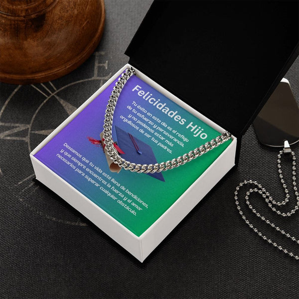 Cadena Cubana de Triunfo: Un Regalo de Orgullo y Bendiciones para tu Hijo Jewelry/CubanLink 