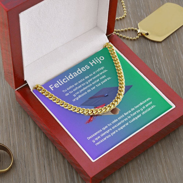 Cadena Cubana de Triunfo: Un Regalo de Orgullo y Bendiciones para tu Hijo Jewelry/CubanLink ShineOn Fulfillment 14K Yellow Gold Finish Luxury Box 