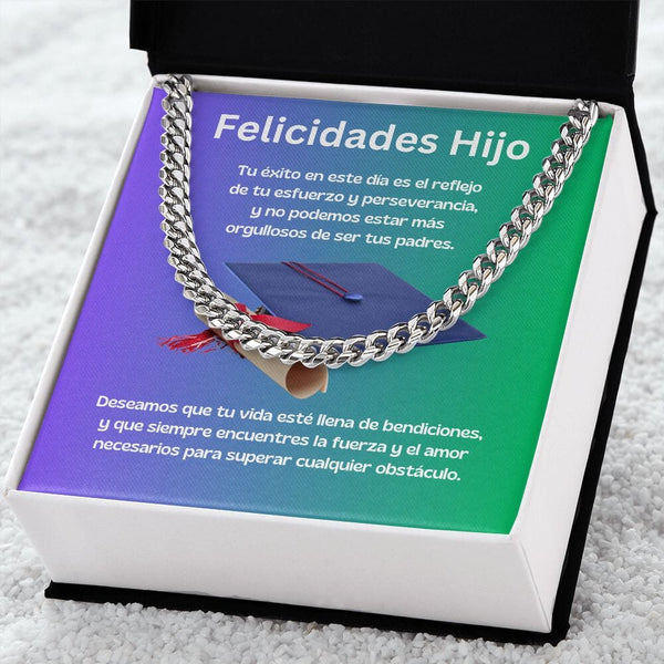 Cadena Cubana de Triunfo: Un Regalo de Orgullo y Bendiciones para tu Hijo Jewelry/CubanLink 