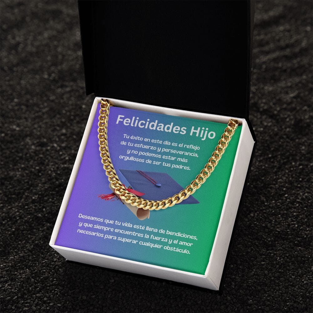 Cadena Cubana de Triunfo: Un Regalo de Orgullo y Bendiciones para tu Hijo Jewelry/CubanLink 