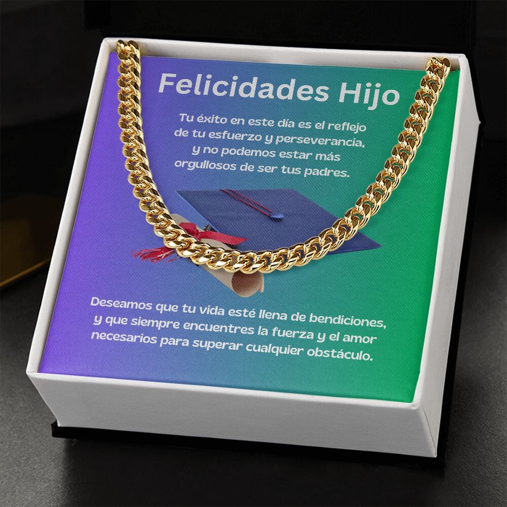 Cadena Cubana de Triunfo: Un Regalo de Orgullo y Bendiciones para tu Hijo Jewelry/CubanLink 