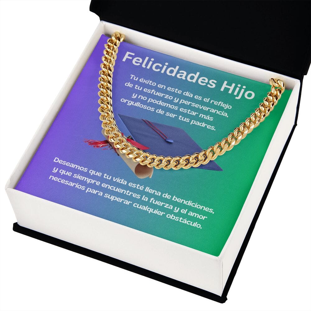 Cadena Cubana de Triunfo: Un Regalo de Orgullo y Bendiciones para tu Hijo Jewelry/CubanLink 