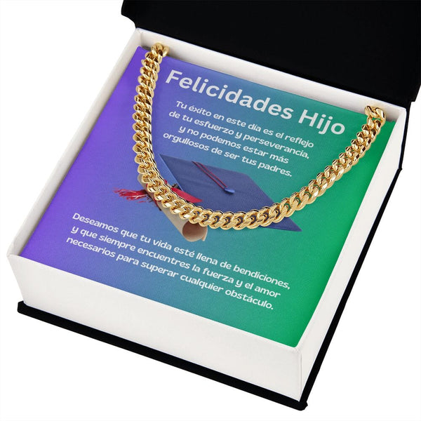 Cadena Cubana de Triunfo: Un Regalo de Orgullo y Bendiciones para tu Hijo Jewelry/CubanLink 
