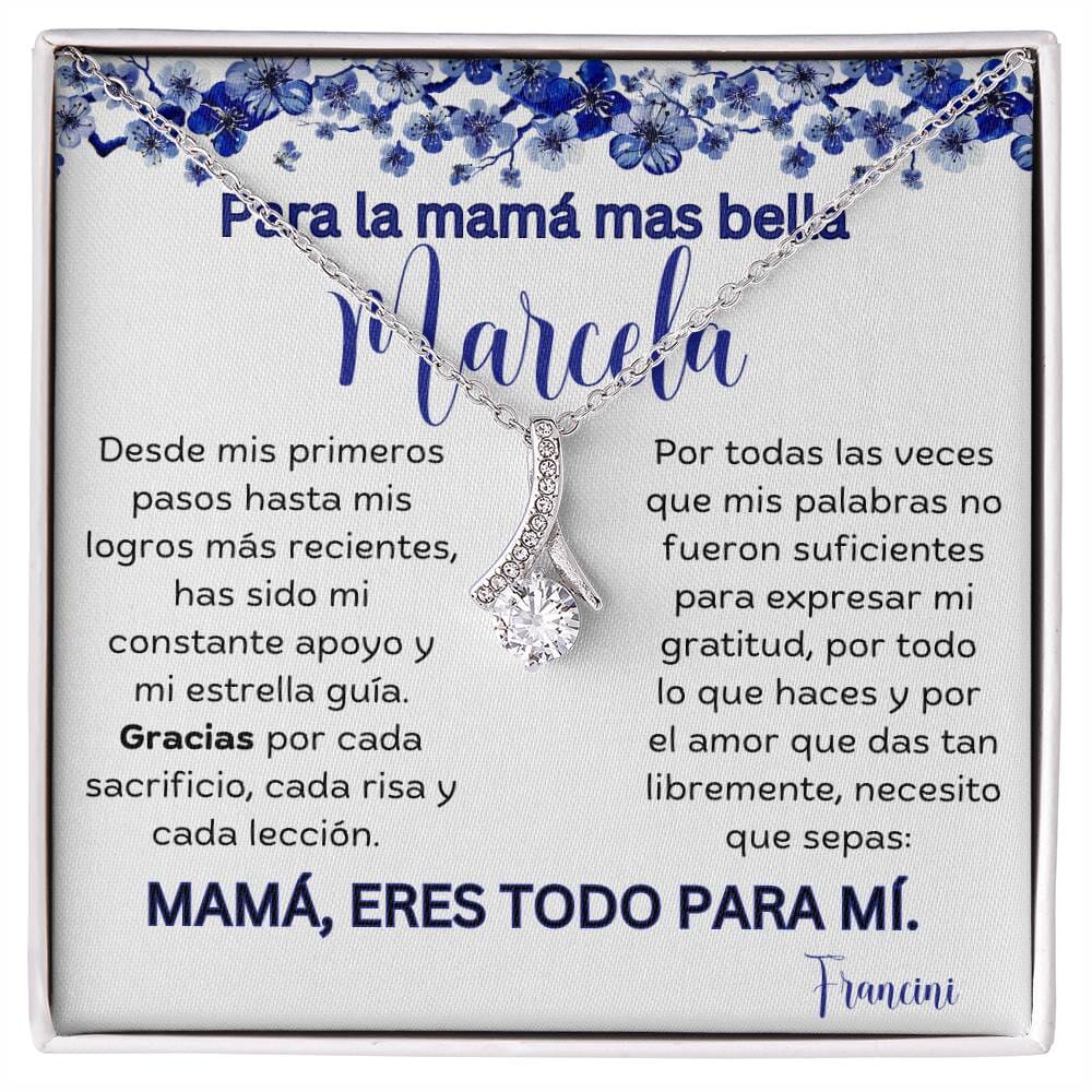 Cadena Radiante de Eterno Encanto: Collar Lazo de Amor para Mamá Jewelry/AlluringBeauty Acabado en Oro Blanc Standard Box 