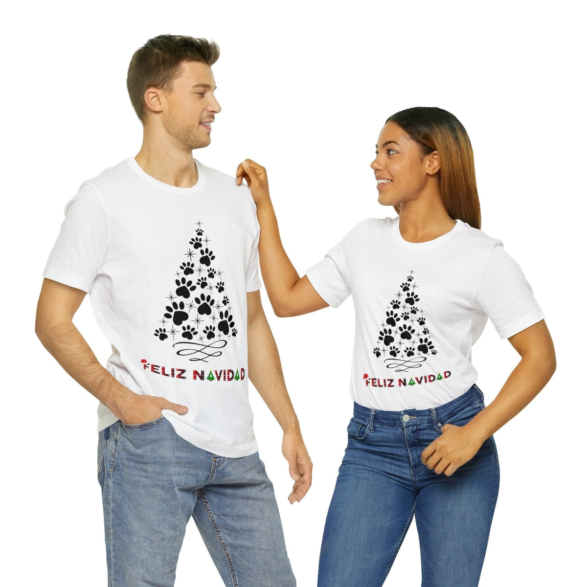 Camisa Festiva "Amantes de Perritos": ¡Edición Navideña Exclusiva! T-Shirt Printify 