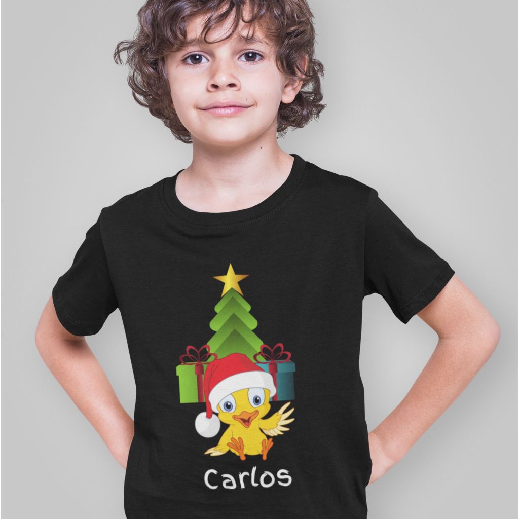 Camiseta de manga corta unisex (Personalizada) Para Navidad- El Pollito T-Shirt 