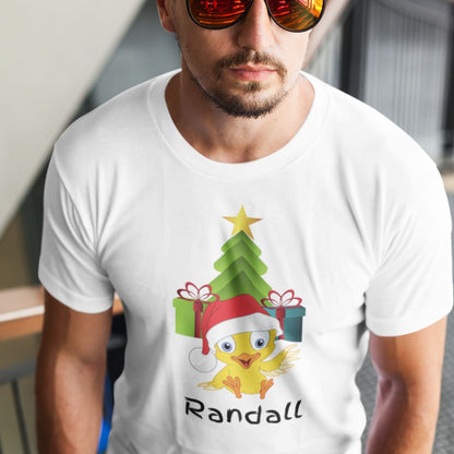 Camiseta de manga corta unisex (Personalizada) Para Navidad- El Pollito T-Shirt White XL (Adulto) 