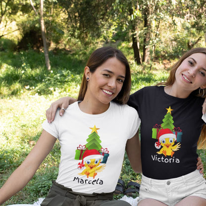 Camiseta de manga corta unisex (Personalizada) Para Navidad- El Pollito T-Shirt 