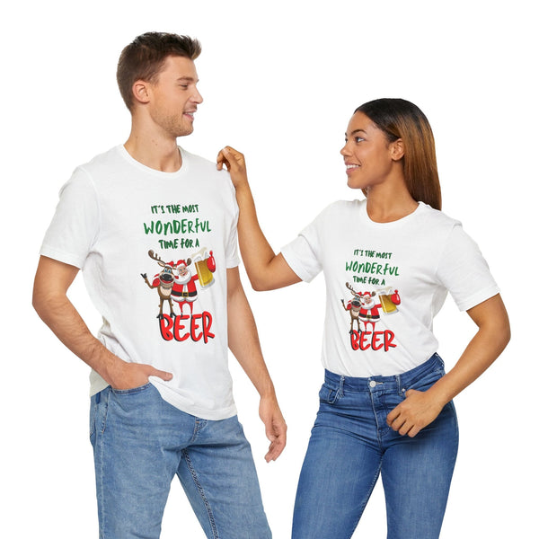 Camiseta de Navidad "It’s the Most Wonderful Time for a BEER" T-Shirt Printify 