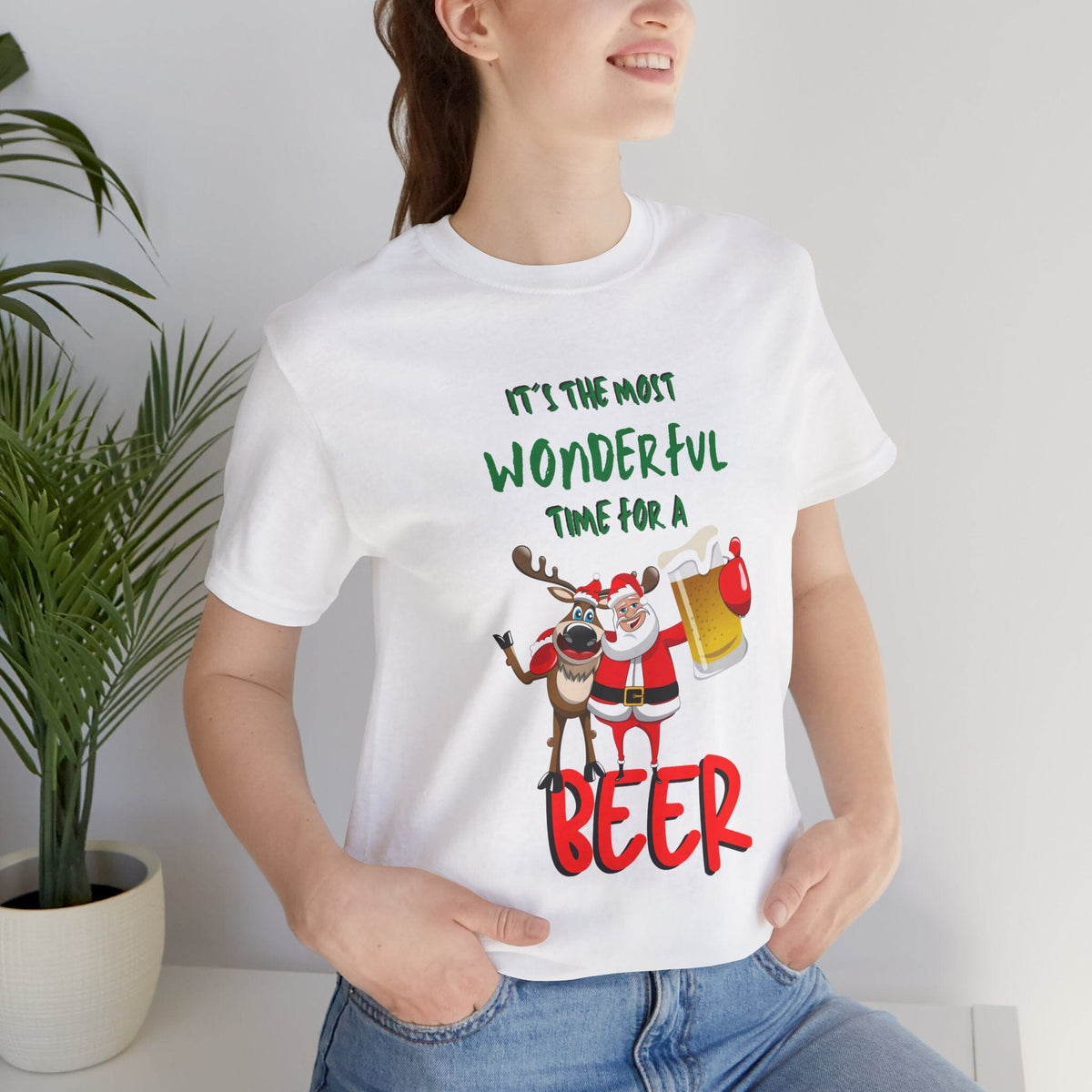 Camiseta de Navidad "It’s the Most Wonderful Time for a BEER" T-Shirt Printify 