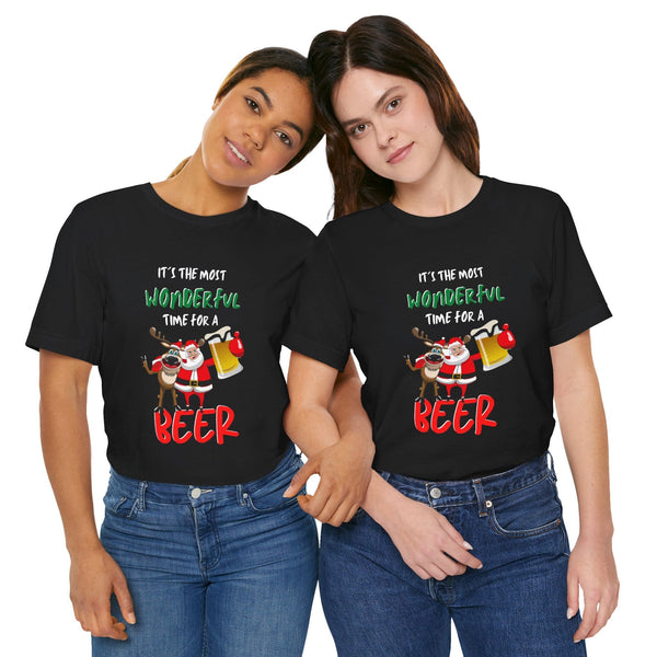 Camiseta de Navidad "It’s the Most Wonderful Time for a BEER" T-Shirt Printify 