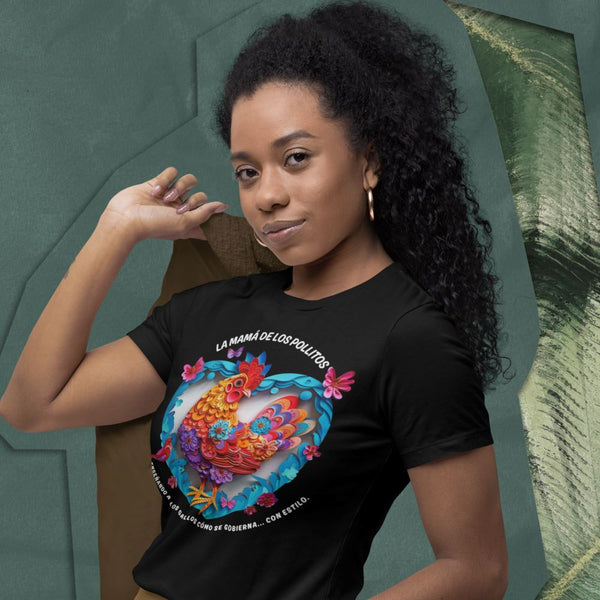Camiseta Exclusiva 'La Mamá de los Pollitos' – Celebra a Mamá con Estilo y Audacia T-Shirt Printify Black S 