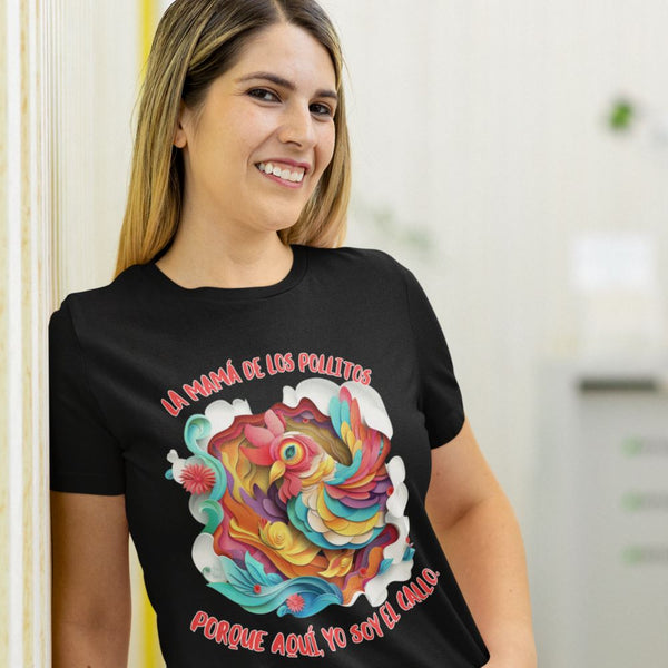 Camiseta 'Mamá Gallo' – El Poder y el Cariño de Mamá en una Prenda Única T-Shirt Printify Black S 