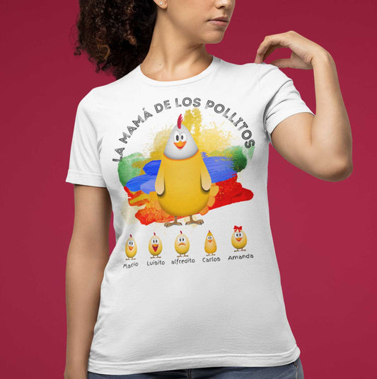 Camiseta Personalizada 'Mamá de los Pollitos': El Regalo de Afecto y Elegancia T-Shirt White S 