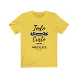 Camiseta Todo lo Puedo en Cristo que me fortalece - Escoge tu color favorito T-Shirt Printify Yellow S 