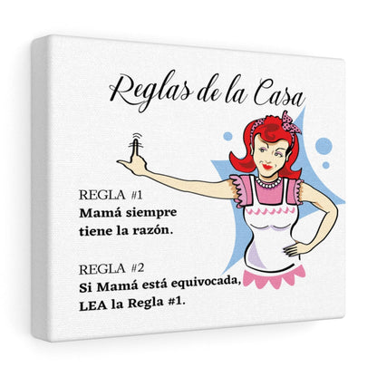 Canva para Decorar la casa de Mamá - Reglas de la Casa Canvas 10″ × 8″ Premium Gallery Wraps (1.25″) 