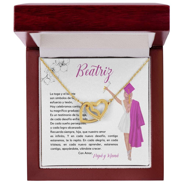 Cariño Infinito: Collar de Corazones Entrelazados para una Graduación Inolvidable Jewelry/InterlockingHearts Acabado en Oro Amarillo de 18 quilates Luxury Box 