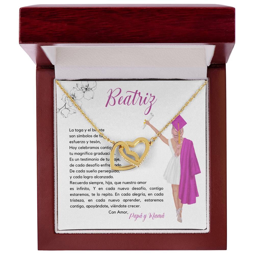 Cariño Infinito: Collar de Corazones Entrelazados para una Graduación Inolvidable Jewelry/InterlockingHearts Acabado en Oro Amarillo de 18 quilates Luxury Box 
