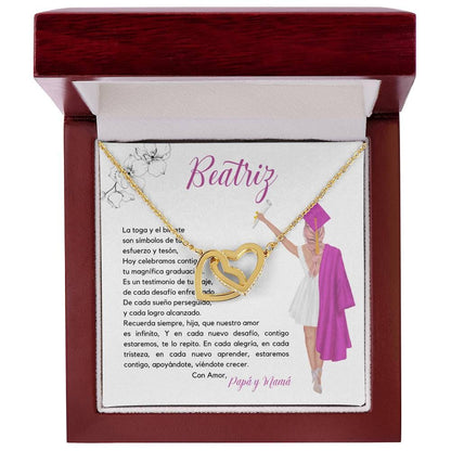 Cariño Infinito: Collar de Corazones Entrelazados para una Graduación Inolvidable Jewelry/InterlockingHearts Acabado en Oro Amarillo de 18 quilates Luxury Box 