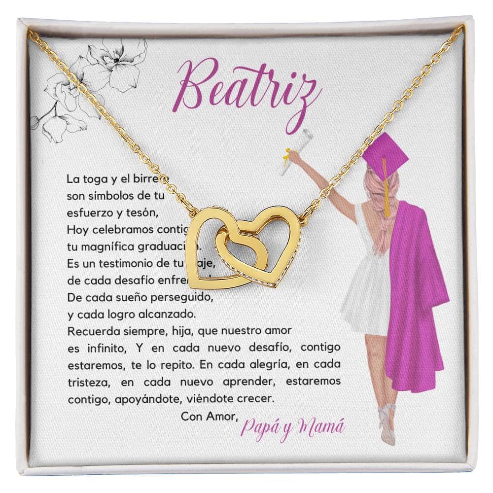 Cariño Infinito: Collar de Corazones Entrelazados para una Graduación Inolvidable Jewelry/InterlockingHearts Acabado en Oro Amarillo de 18 quilates Standard Box 