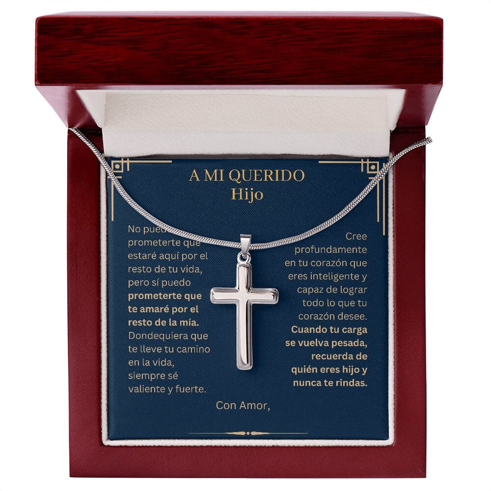 [CASI AGOTADO] Hijo, Cree - Collar de Cruz Personalizada Jewelry/EngravedCross 