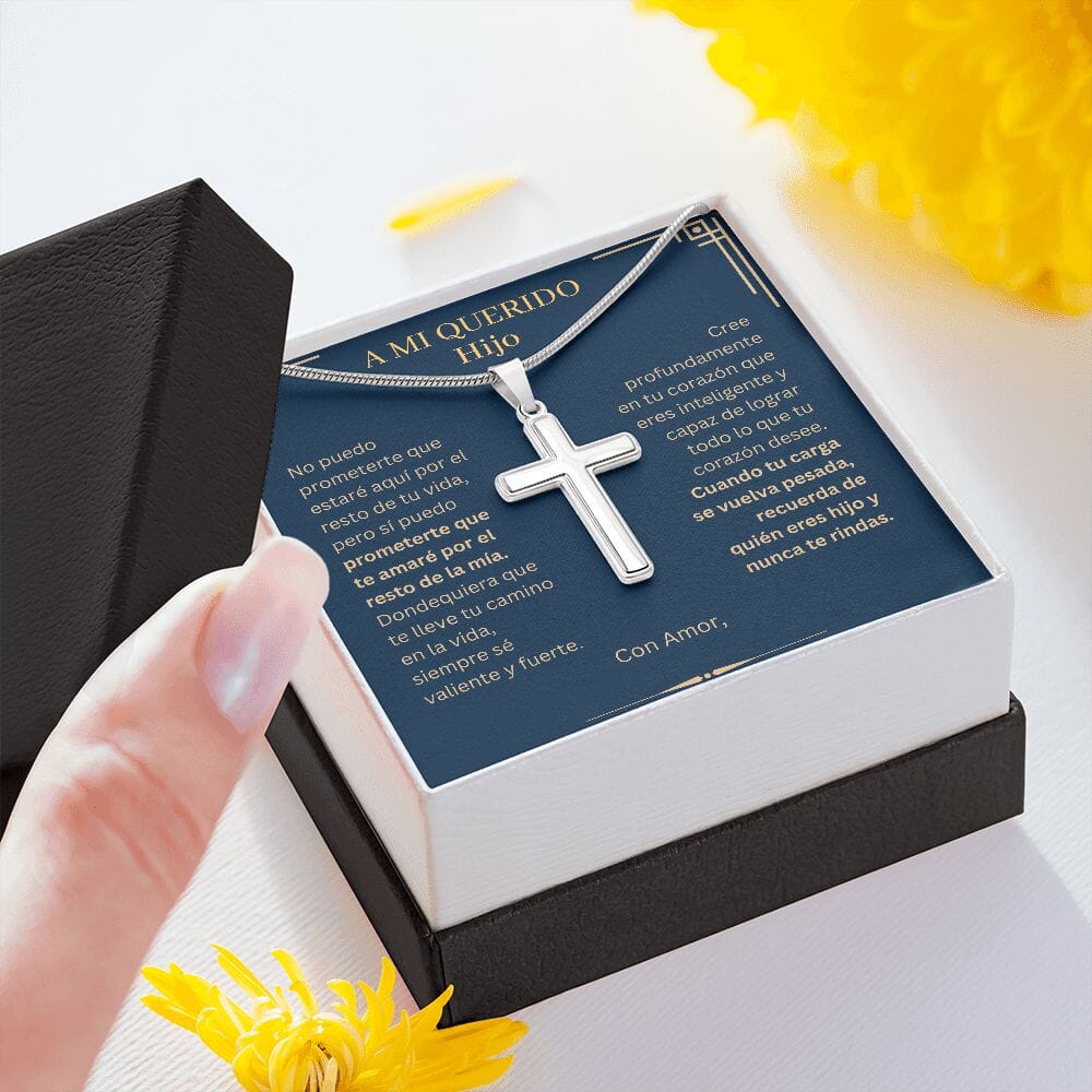 [CASI AGOTADO] Hijo, Cree - Collar de Cruz Personalizada Jewelry/EngravedCross 