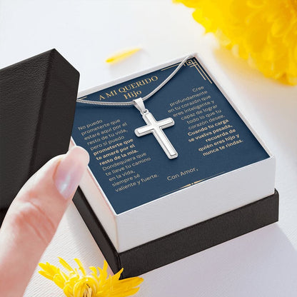 [CASI AGOTADO] Hijo, Cree - Collar de Cruz Personalizada Jewelry/EngravedCross 
