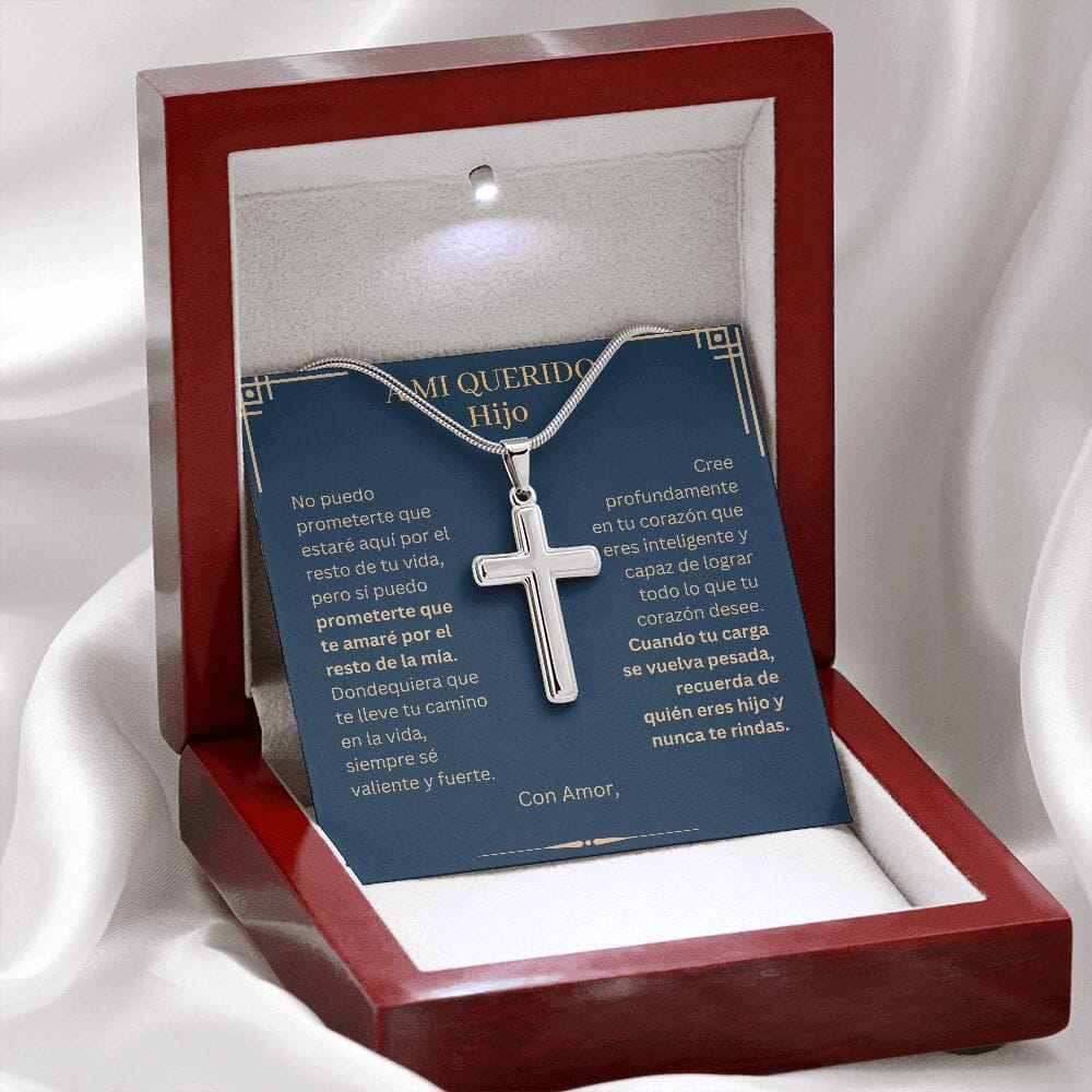 [CASI AGOTADO] Hijo, Cree - Collar de Cruz Personalizada Jewelry/EngravedCross 