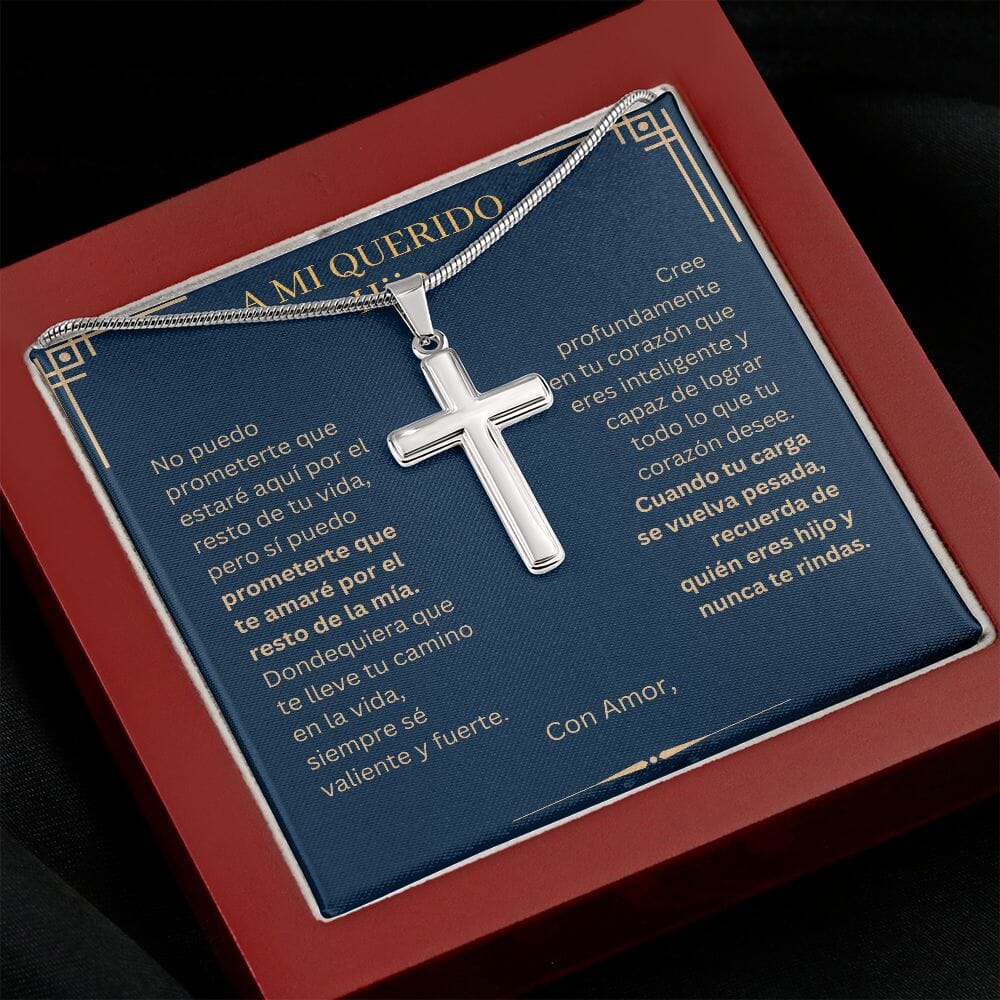 [CASI AGOTADO] Hijo, Cree - Collar de Cruz Personalizada Jewelry/EngravedCross 